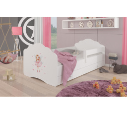 Posteľ s matracom, zábranou a šuplíkom CASIMO GIRL WITH WINGS 160x80 Biela