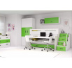 Poschodová posteľ s písacím stolom MAX 1 Zelená, 3 miestna, 80 X 200