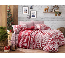 Vianočný bavlnený obliečka na vankúš Christmas red