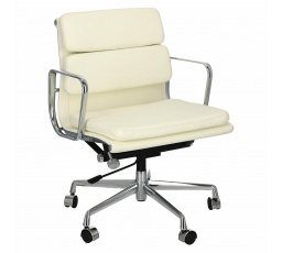 Kancelárska stolička CH2171T biela koža chróm