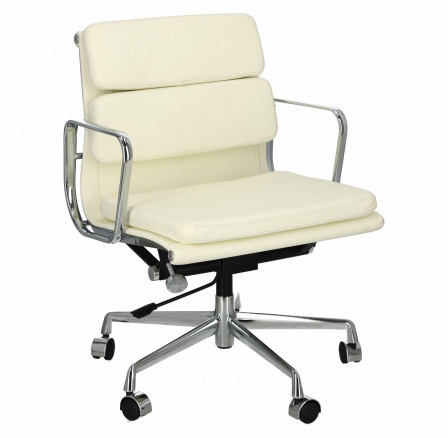 Kancelárska stolička CH2171T biela koža chróm