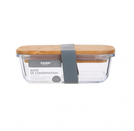 Sklenený lunch box s bambusovým vekom