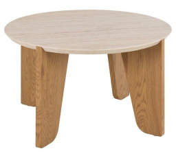 Okrúhly konferenčný stolík Dockland. 80 cm           travertín/dub