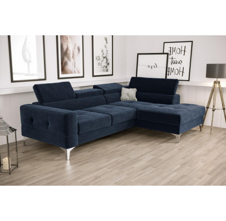 Rohová sedacia súprava TOSCANIA MINI s funkciou spania 170x250 cm - modrá, pravá