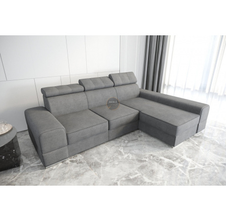 Rohová sedacia súprava ROYAL 295×185 - sivá, pravá