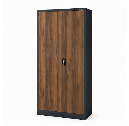 Kovová skriňa s úložným priestorom antracitová / orech: Eco Design TOMAŠ, 900 x 1850 x 450 mm Kovová skriňa s úložným priestorom antracitová / orech: Eco Design TOMAŠ, 900 x 1850 x 450 mm