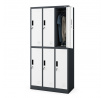 Šatníková skriňa antracitovo-biela s 6 boxmi IGOR, 900 x 1850 x 450 mm