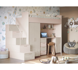 Poschodová posteľ PARADISE 4S Kašmír Béžová Lesk