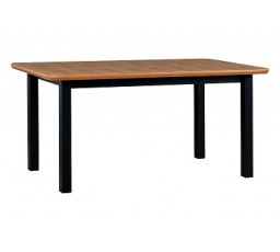 Jedálenský stôl VENUS 5S (WENUS 5S) 90x160-200 rozkladacia dýha DUB prírodná / nohy čierne - kolekcia "DRE" (K150-Z)