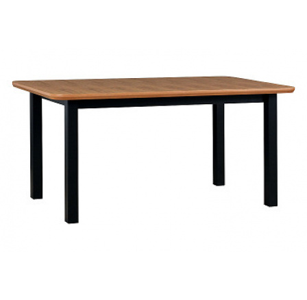 Jedálenský stôl VENUS 5S (WENUS 5S) 90x160-200 rozkladacia dýha DUB prírodná / nohy čierne - kolekcia "DRE" (K150-Z)