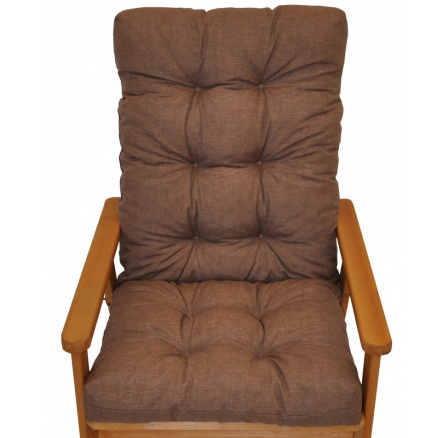 Vankúš na záhradné kreslo s mašľou - hnedá látka