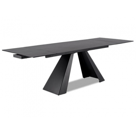 Jedálenský stôl SALVADORE CERAMIC, efekt sivého mramoru/čierny mat - (160-240)x90
