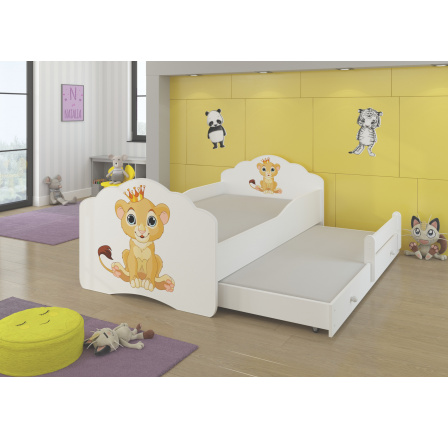 Dvojlôžko s matracmi CASIMO II LION 160x80 Biela