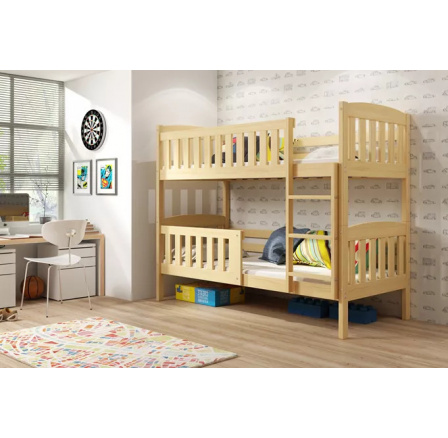 Detská poschodová posteľ KUBUS 90x200 cm, bez matraca, Prírodná