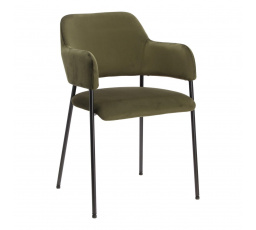 Stolička Lima zamatová s opierkami zelená