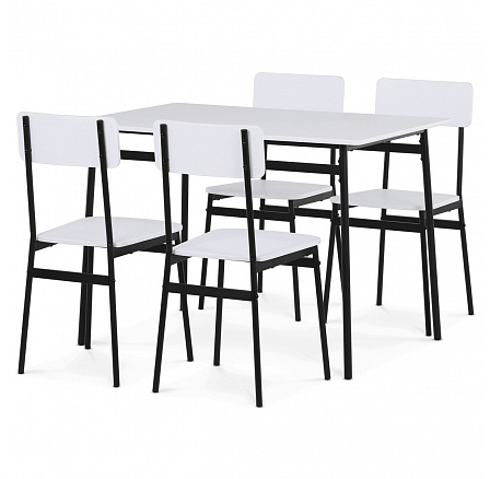 Jídelní set s 4 židlemi, 110x70x76cm, mdf, bílá, AUT-O2155 WT Jídelní set s 4 židlemi, 110x70x76cm, mdf, bílá, AUT-O2155 WT
