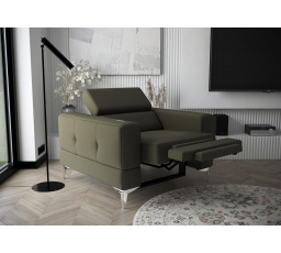 Kreslo TOSCANIA, relax prírodná koža - Koža v odtieňoch zelenej