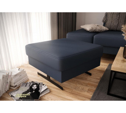Taburet EMPORIO 70 x 70 cm prírodná koža - Modrá koža