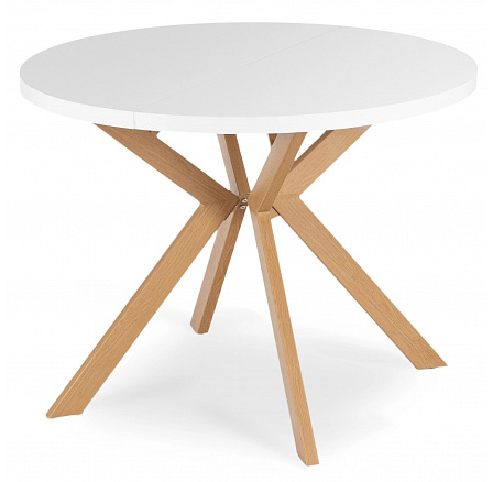 Rozkladací stôl LUKAS 100-250 cm Biely/Drevený Rozkladací stôl LUKAS 100-250 cm Biely/Drevený