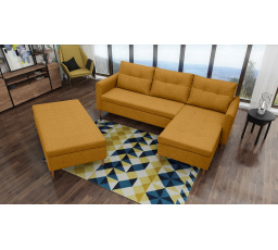 Rohová sedacia súprava AREO s taburetkou, Malmo 41, pravá