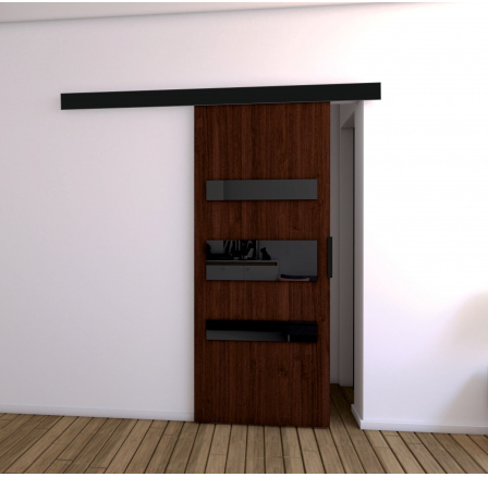 Posuvné dvere STANDART MIX D70, Wenge/čierna