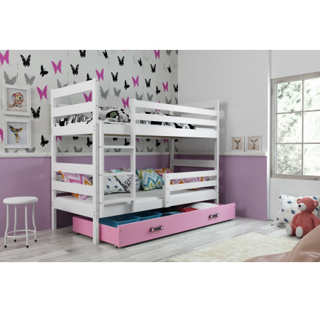 Poschodová posteľ Norbert biela/ružová