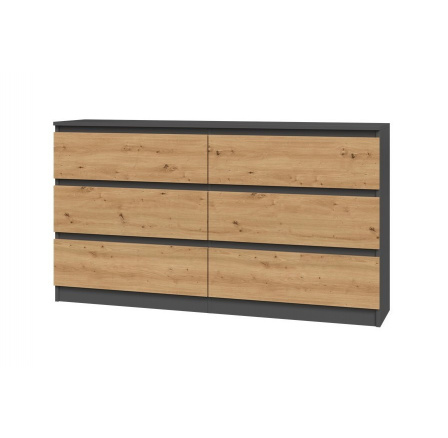 Komoda Malvína M6 140, antracit/dub artisan Komoda Malvína M6 140, antracit/dub artisan