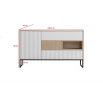 ZOE 1D3S komoda herringbone scandi/biela alpská matná
