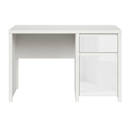písací stôl KASPIAN BIU1D1S/120 biely/biely lesk
