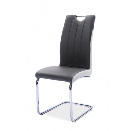 H-342 (H342SZ)- jedálenská stolička eko sivá/biela až svetlo sivá/chrómová - kolekcia (S) - (K150-Z)