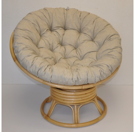 Ratanový papasan hojdací medový poduška tmavo béžový melír