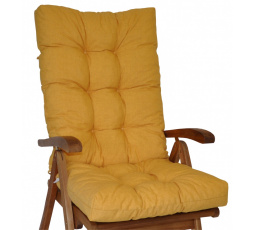 Vankúš pre vysoké záhradné kreslo z teakového dreva - látka so žltými odleskami