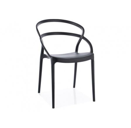 Stohovateľná jedálenská stolička GLIS, čierna