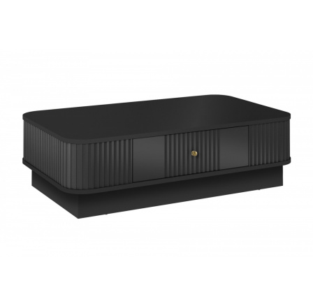 VESPER KONFERENČNÝ STOLÍK 103 1SZ - čierny MDF / čierny MDF / zlaté úchyty / sokel VESPER KONFERENČNÝ STOLÍK 103 1SZ - čierny MDF / čierny MDF / zlaté úchyty / sokel