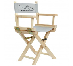 Skladacia detská režisérska stolička sivá