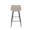 Stolička barová, cappuccino látka, štvornohá kovová podnož, čierny mat