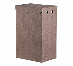 Koš prádelní - látkový s víkem, hnědá barva