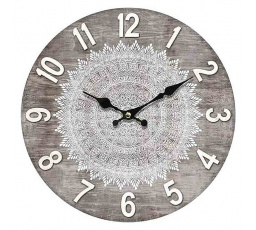 Hodiny nástěnné - pr. 34 cm, MDF, motiv mandaly