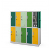 Školská skrinka BHP šedo-viacfarebná: s 10 boxmi, 1360 x 1500 x 450 mm