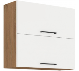 Horná skrinka VIGO - 80 GU-72 2F, Dub Lancelot / Biely lesk