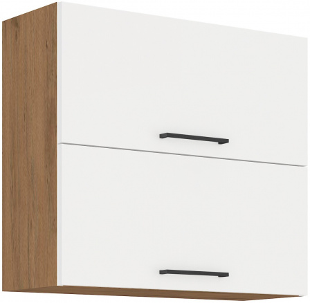 Horná skrinka VIGO - 80 GU-72 2F, Dub Lancelot / Biely lesk