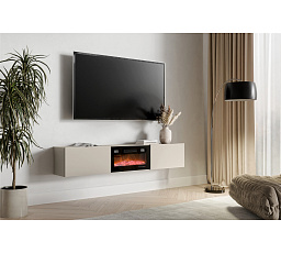 TV komoda GOVI 180 s krbom, kašmír / čierna