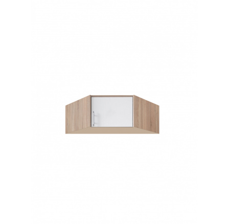 Nadstavec na skriňu SMART SRN4 L/P, dub sonoma + biely lux