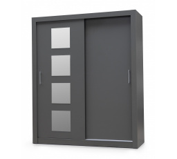 Šatníková skriňa IN BOX 180 so zrkadlom, antracitová