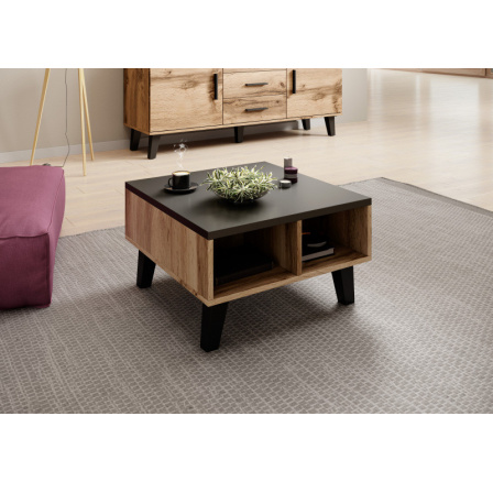 Konferenčný stôl LOTTA 60, dub wotan/čierna