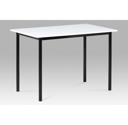 Jedálenský stôl 110x70 cm, vysoký lesk biely / čierny lak
