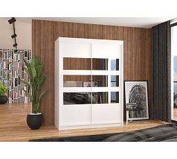 Posuvná skriňa so zrkadlom FLORENTO 150 Biela+Biela