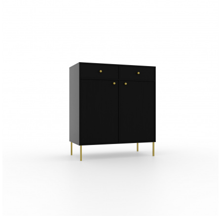 Komoda 2D 2S Tili Čierna+Čierna