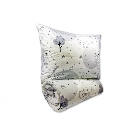 Bavlnené detské obliečky 140x200, 70x90cm Zvieratká v záhrade