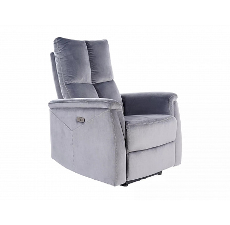 Polohovateľné kreslo NEPTUN VELVET, sivý Bluvel 14 Polohovateľné kreslo NEPTUN VELVET, sivý Bluvel 14